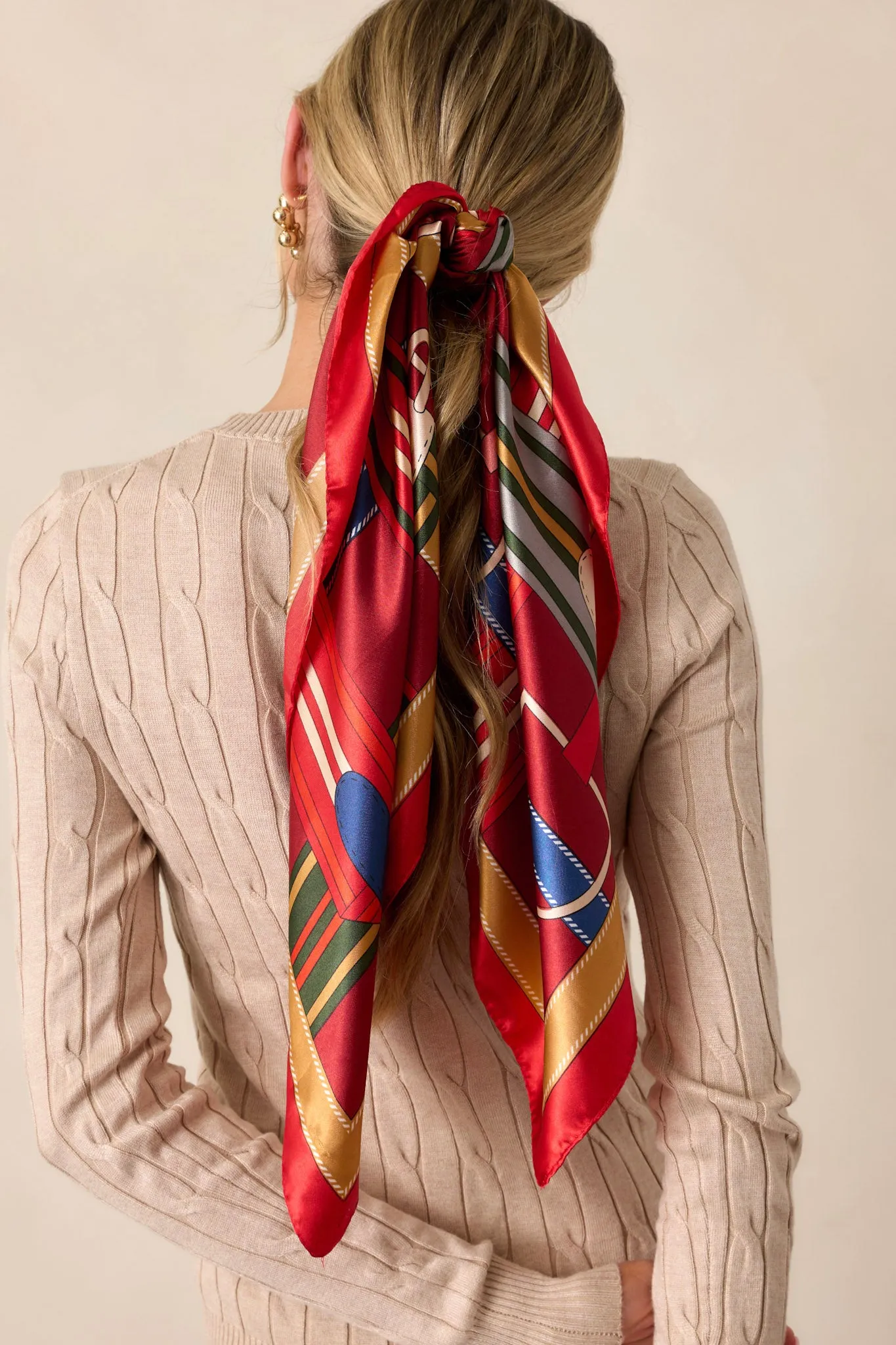 A Breezy Day Red Multi Print Scarf