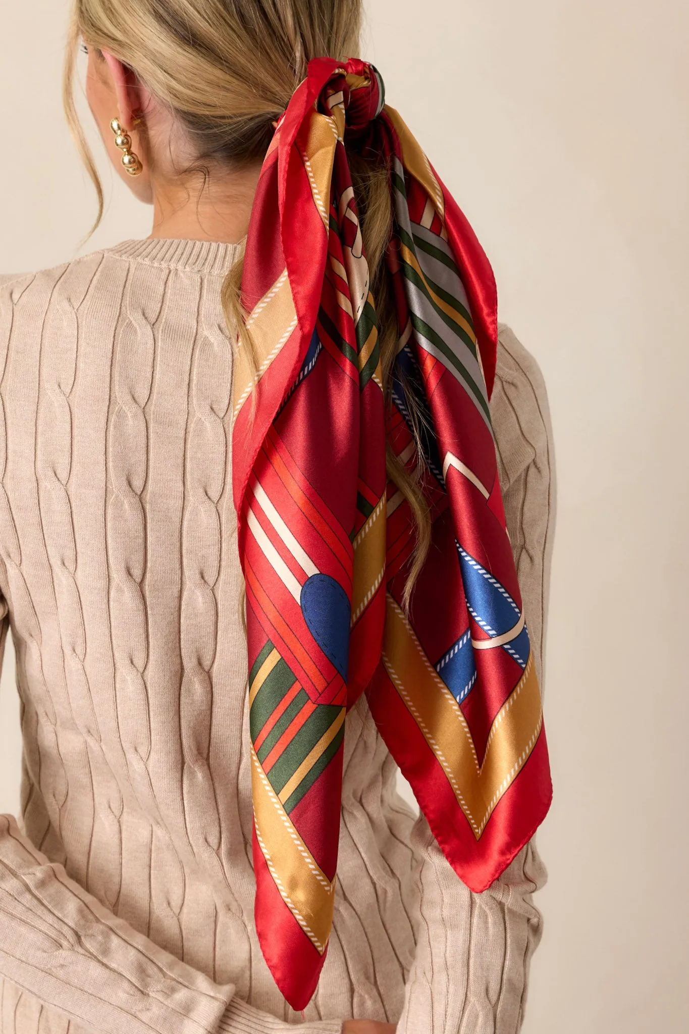 A Breezy Day Red Multi Print Scarf