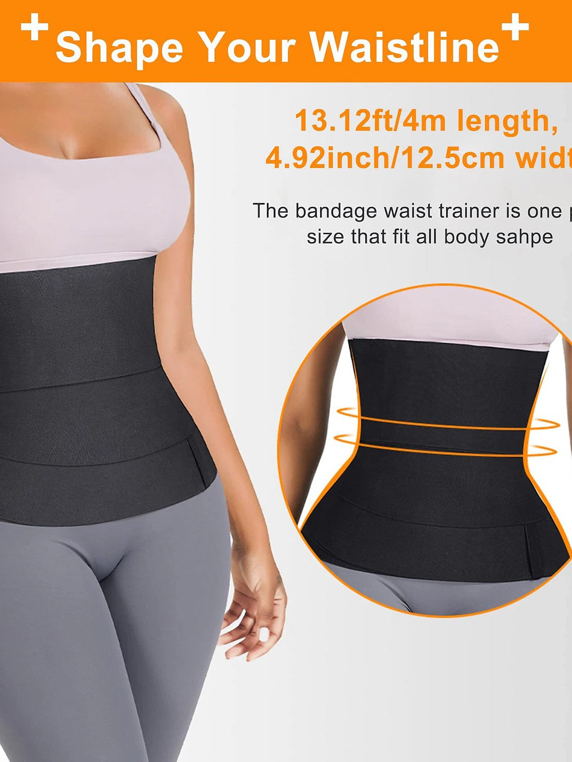 Active Women's Black Waist Trainer - Spandex Waist Training Essential