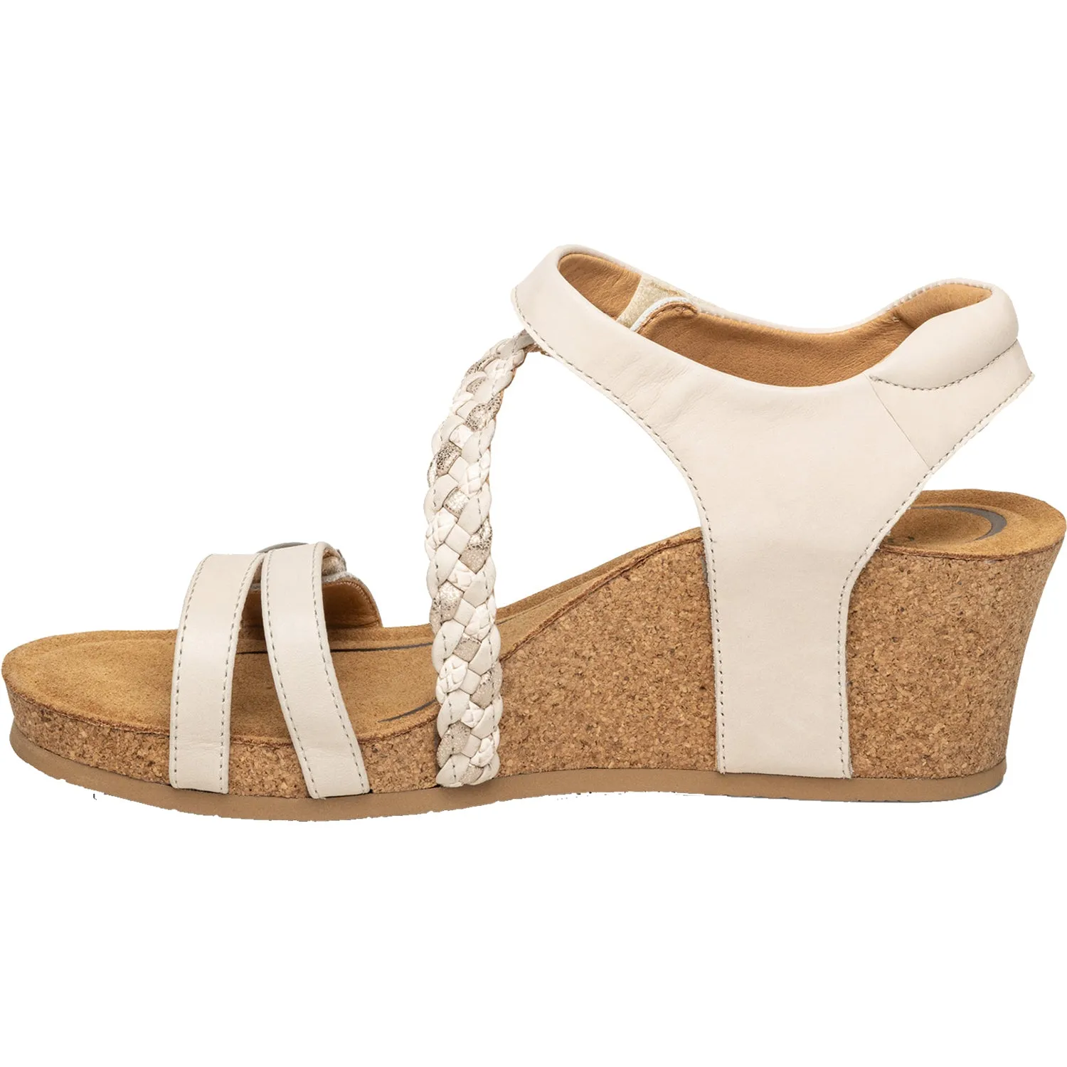 Aetrex Avril White Leather Women's Sandals