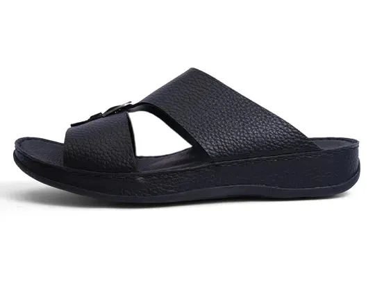 AETREX BLACK UNLINED HAMMERED ARABIC SANDALS