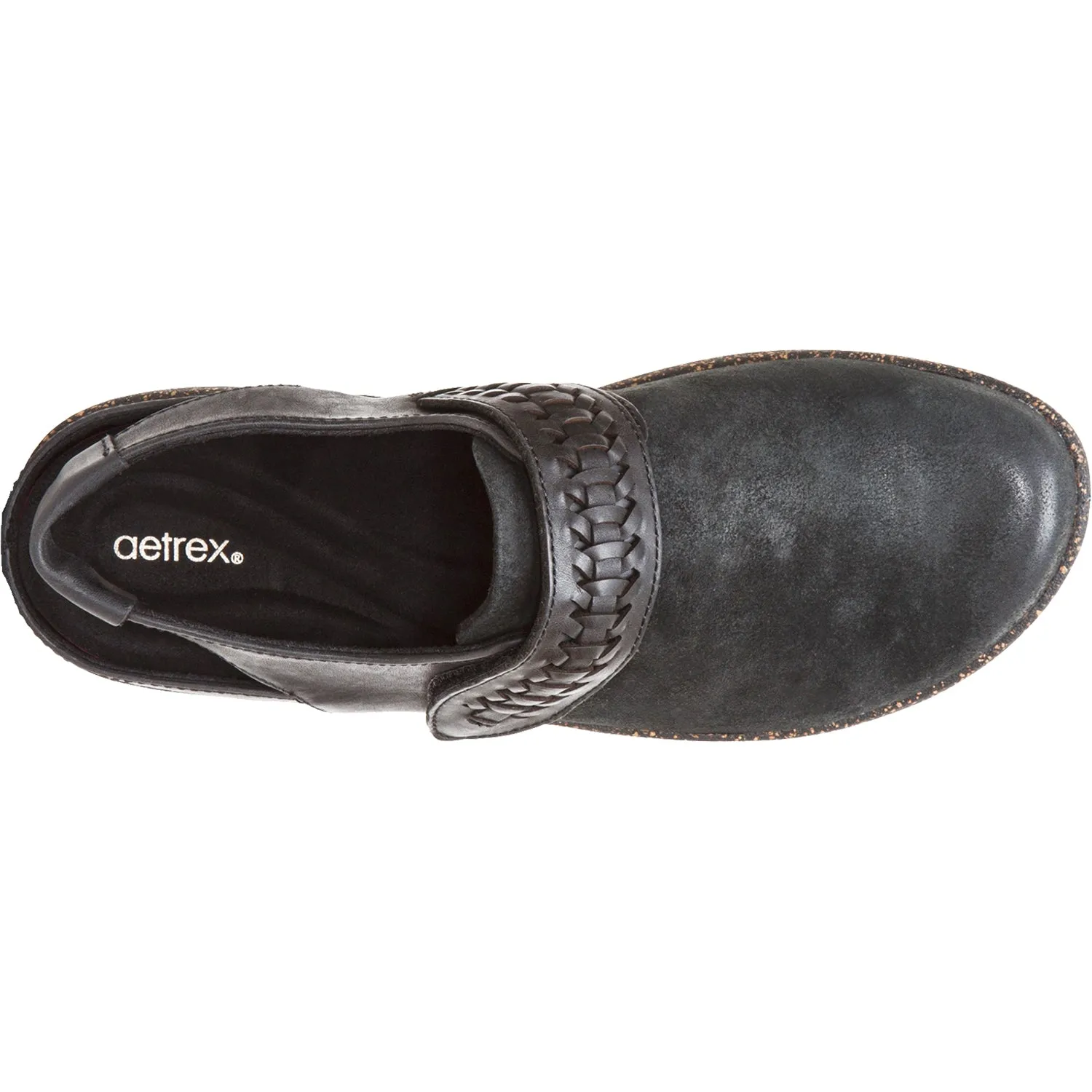 Aetrex Leni Black Leather/Nubuck Women's Shoes