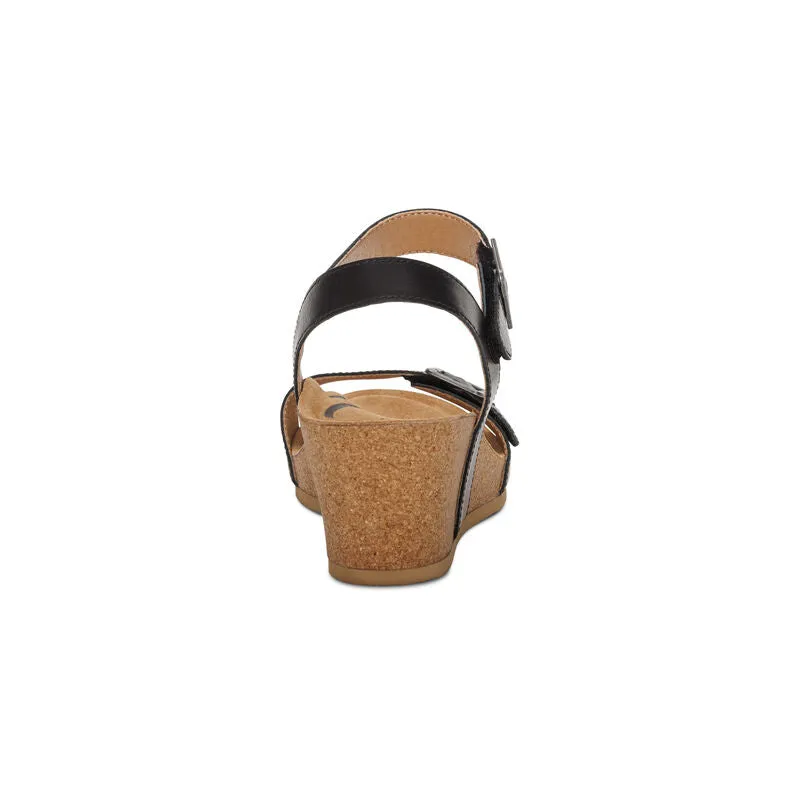 Aetrex Lexa Wedge Sandal with Quarter Strap