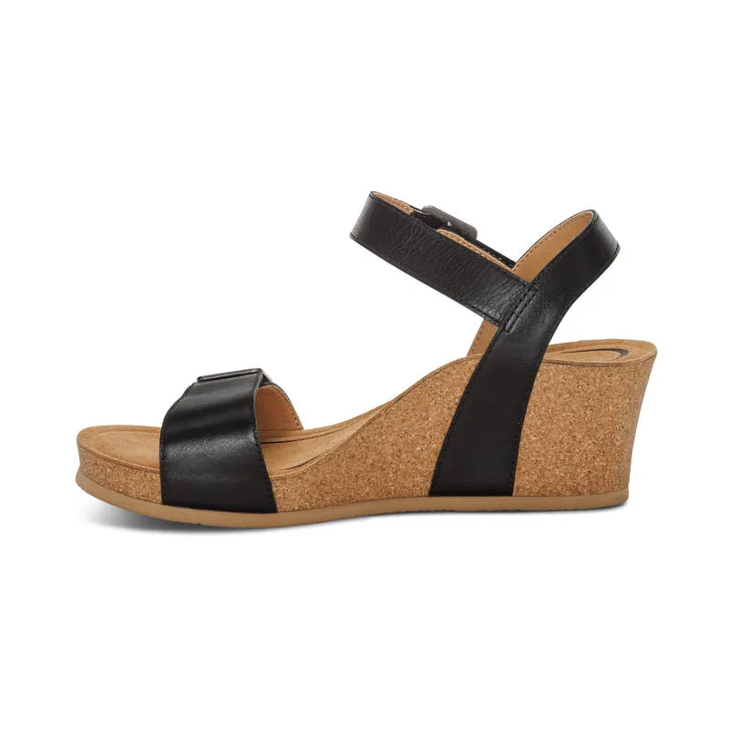 Aetrex Lexa Wedge Sandal with Quarter Strap