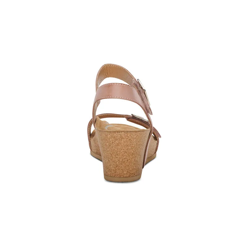 Aetrex Lexa Wedge Sandal with Quarter Strap