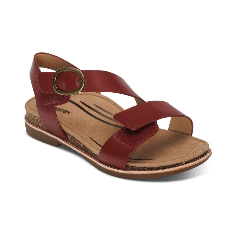 Aetrex Tamara Asymmetrical Quarter Strap Sandal for Women