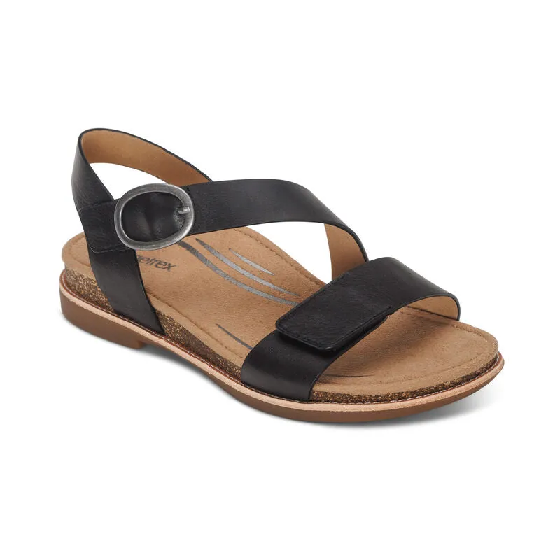 Aetrex Tamara Asymmetrical Quarter Strap Sandal for Women