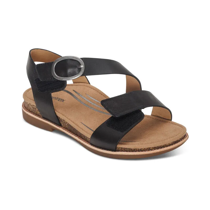 Aetrex Tamara Asymmetrical Quarter Strap Sandal for Women