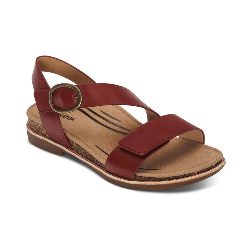 Aetrex Tamara Asymmetrical Quarter Strap Sandal for Women