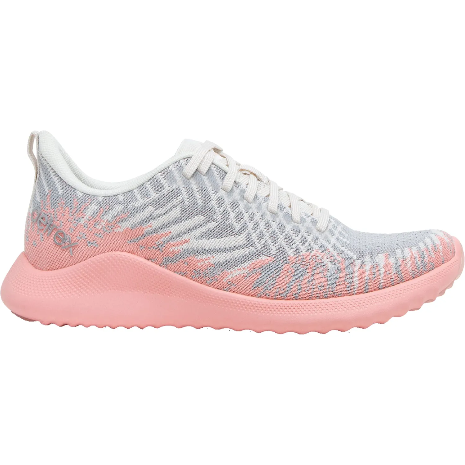 Aetrex Women's Emery Grey Pink Knit Fabric Shoes