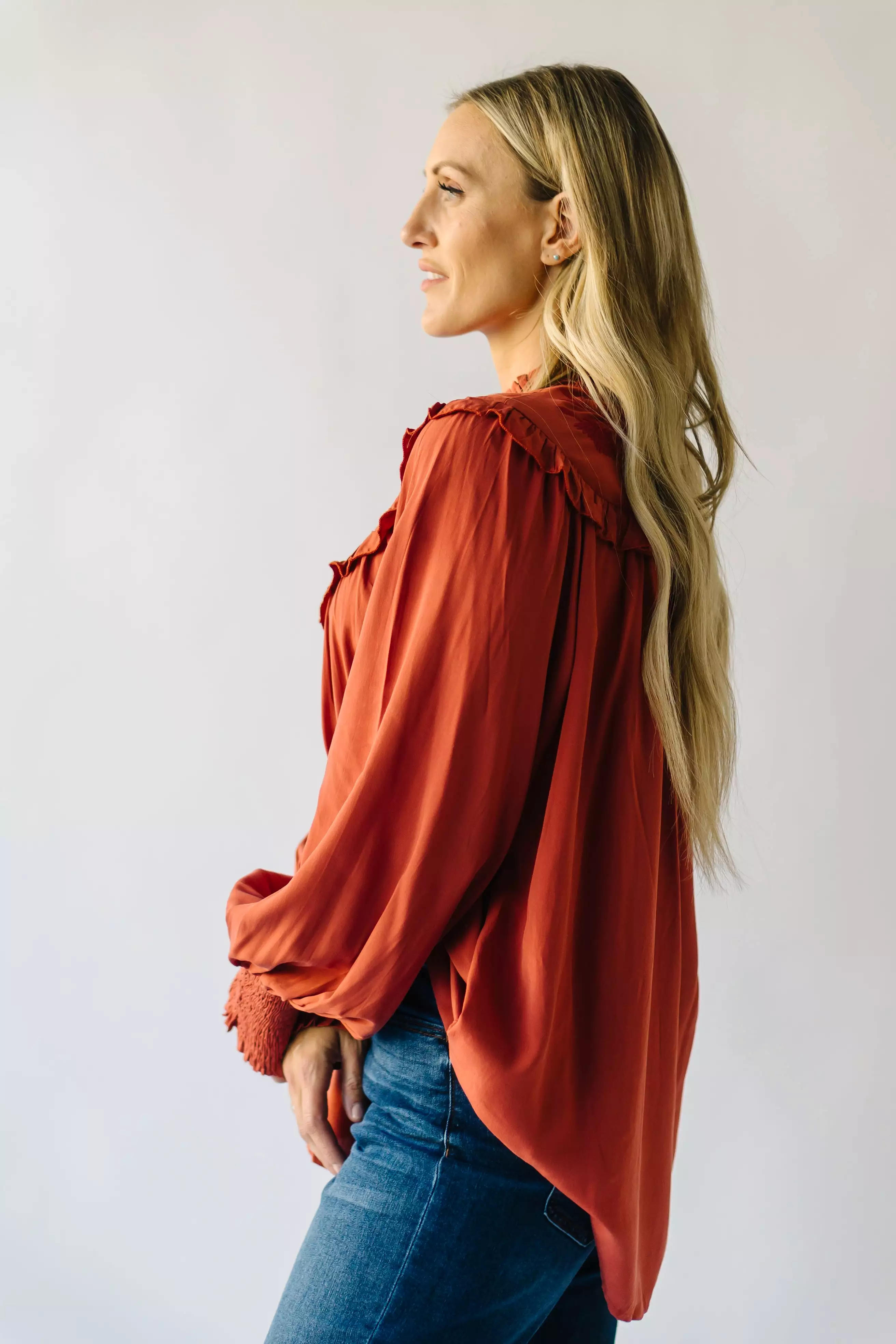 Albus Rust Embroidered Blouse