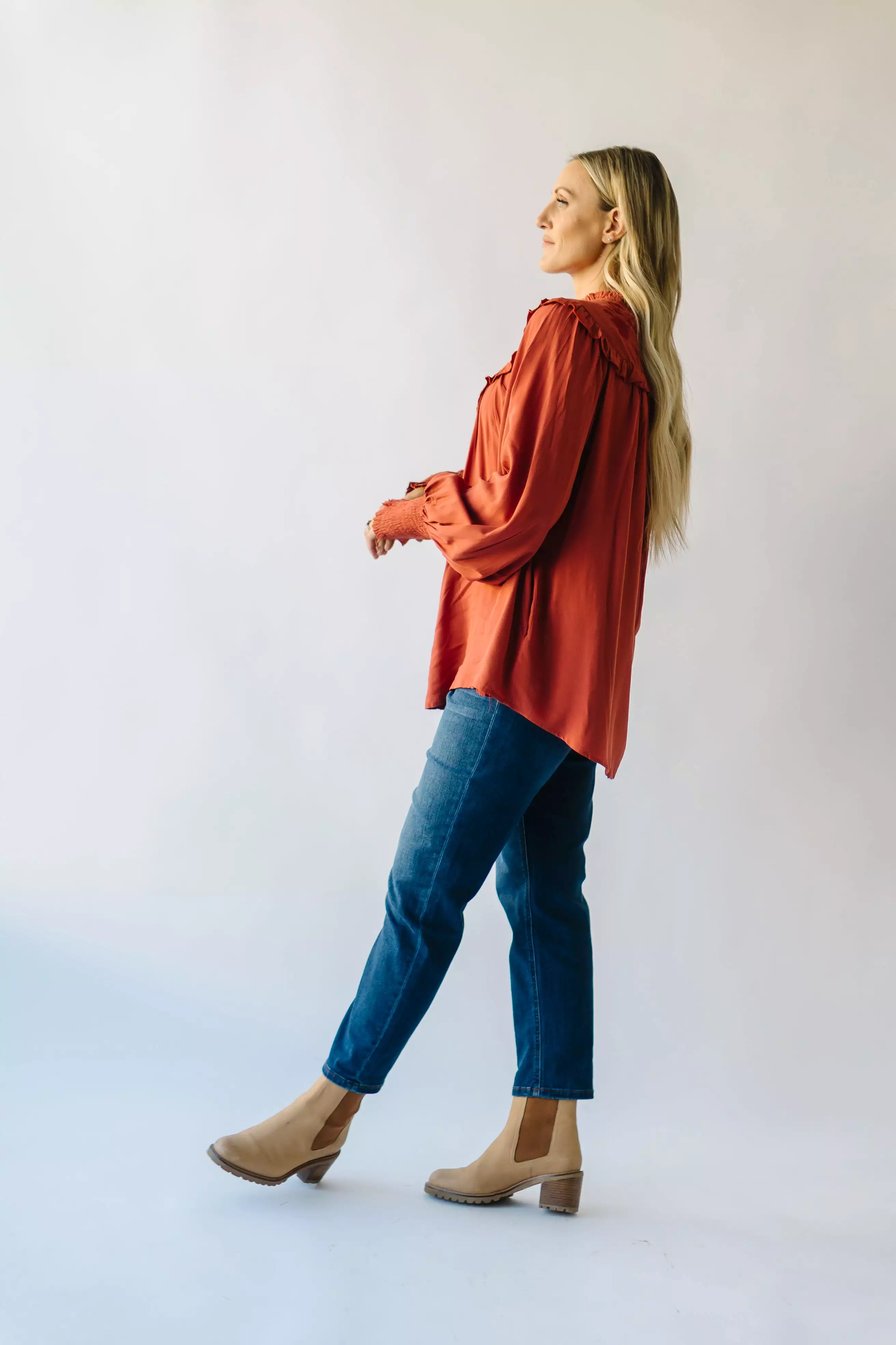 Albus Rust Embroidered Blouse