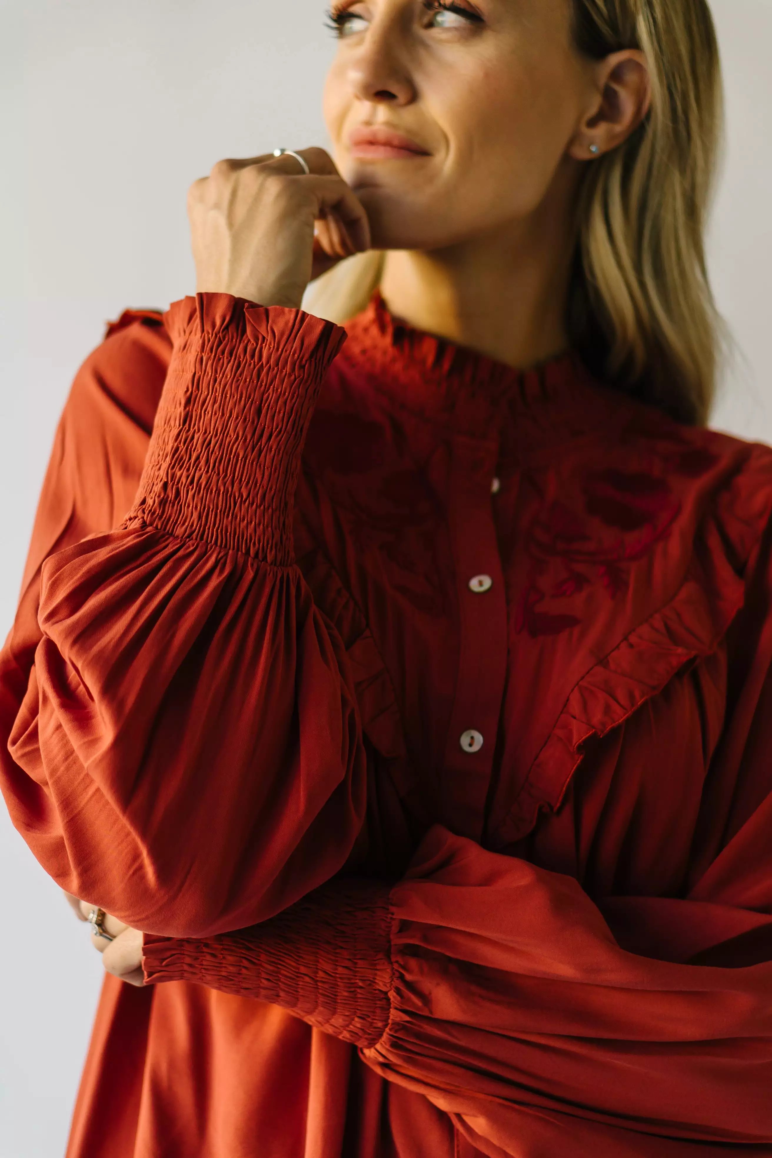 Albus Rust Embroidered Blouse