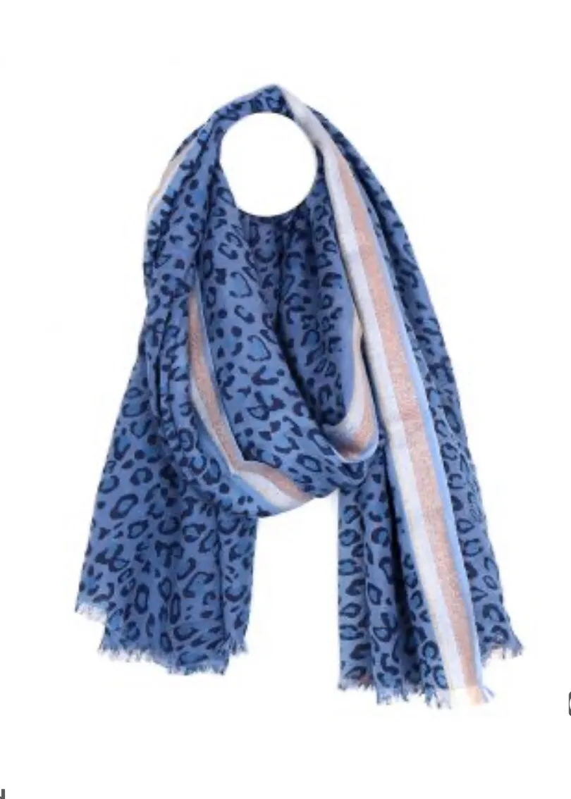 Animal Print Stripe Scarf