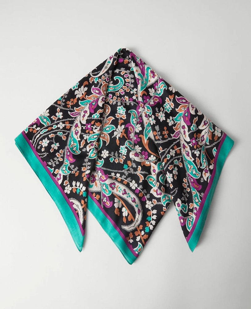 Ann Taylor Paisley Scarf Black Women's Fashion Accessory