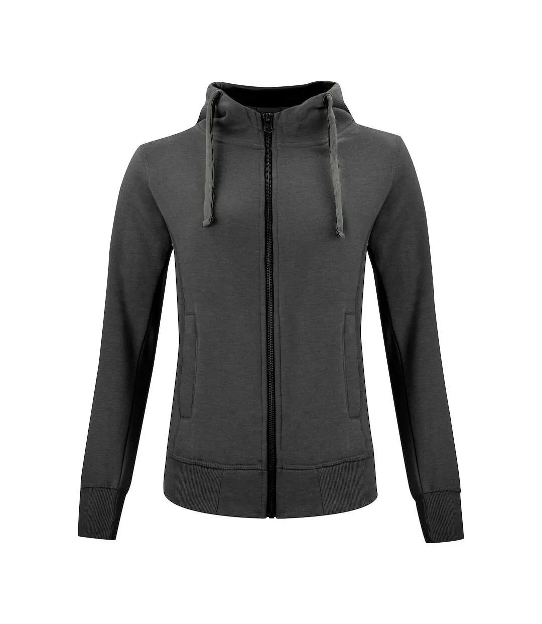 Anthracite Classic Melange Full Zip Hoodie for Women by Clique