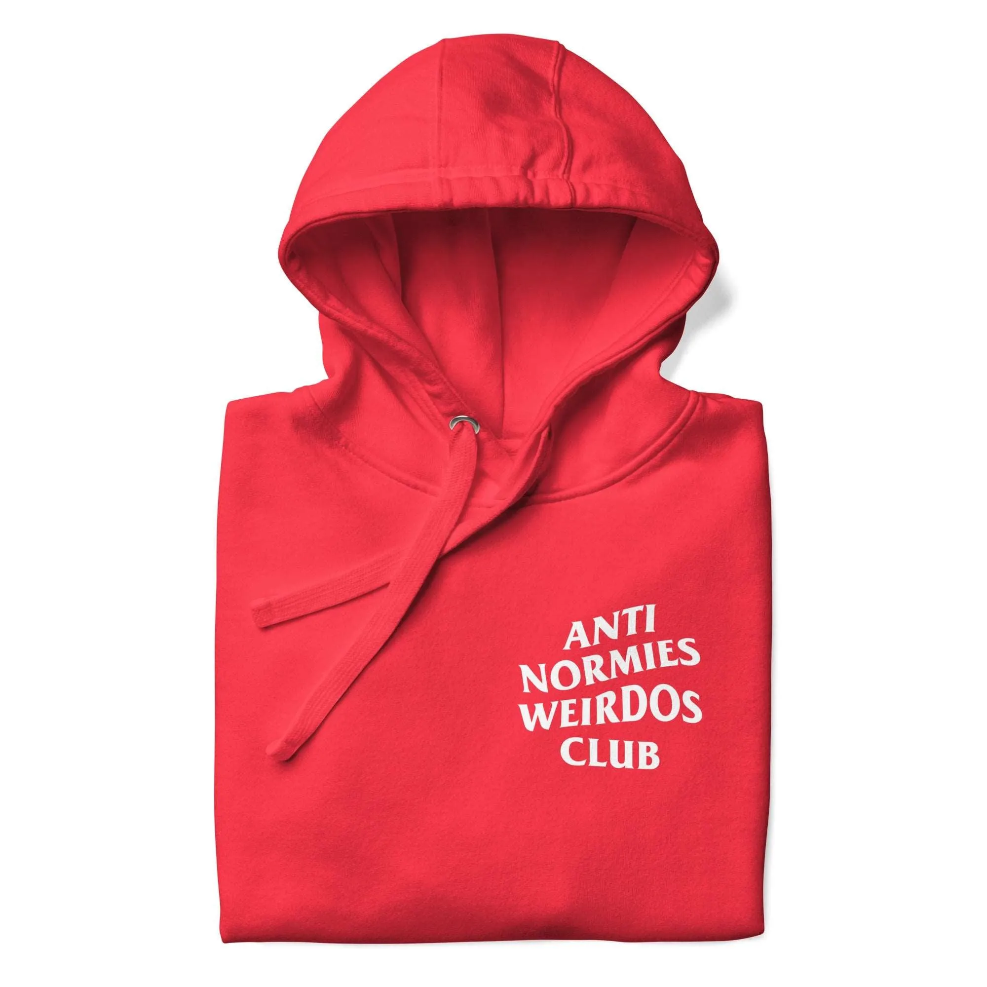 Anti Normies Weirdos Club Hoodie Red