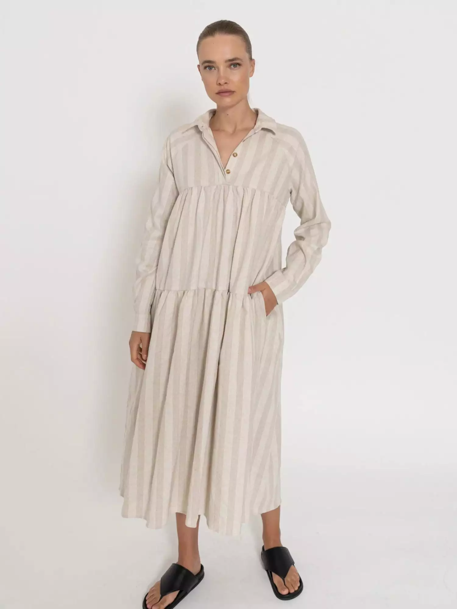 Apperitivo Dress Neutral Stripe