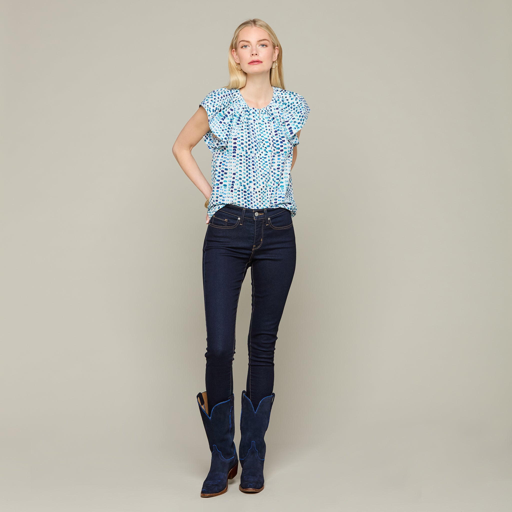 Austin Blue Multi Top