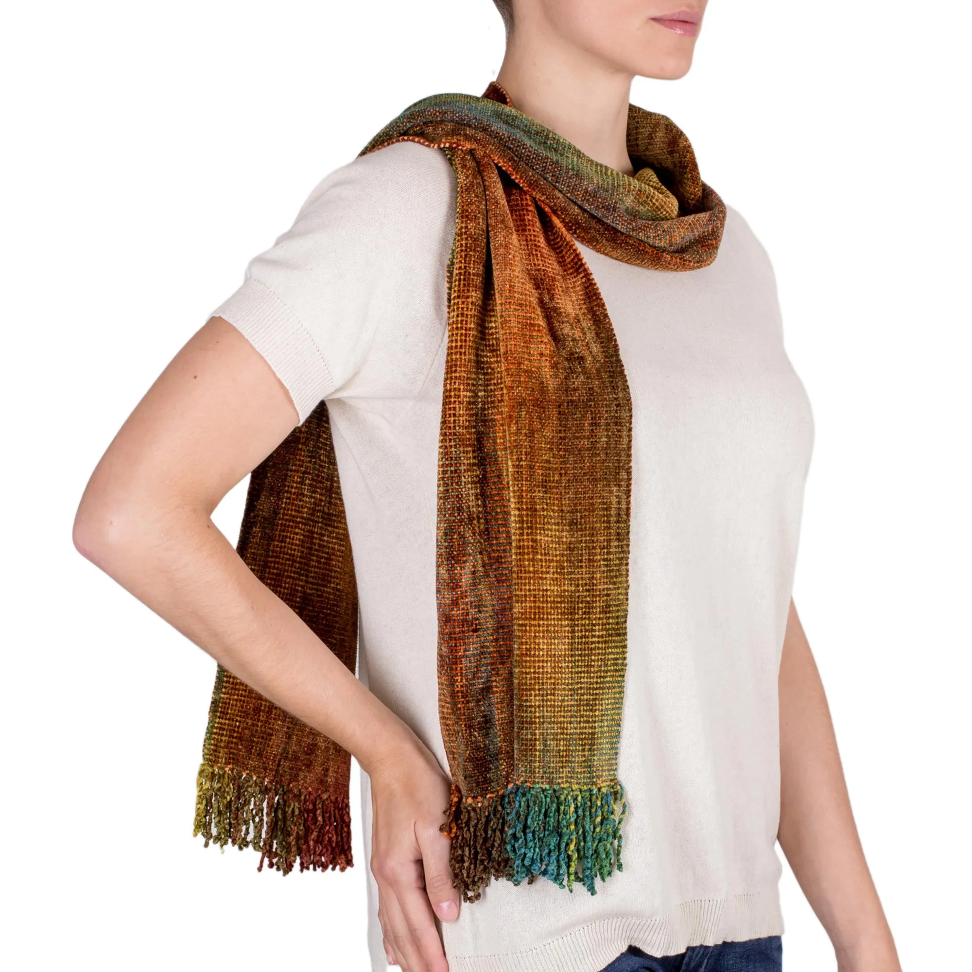 Autumn Breeze Bamboo Chenille Scarf