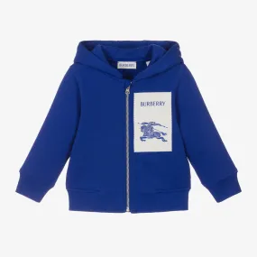 Baby Boys Blue Zip-Up Hoodie in EKD Cotton