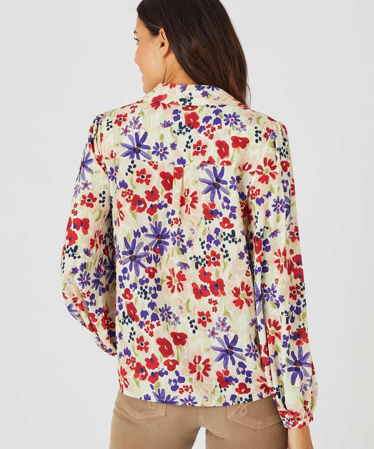 Floral Printed Balloon Sleeve Blouse