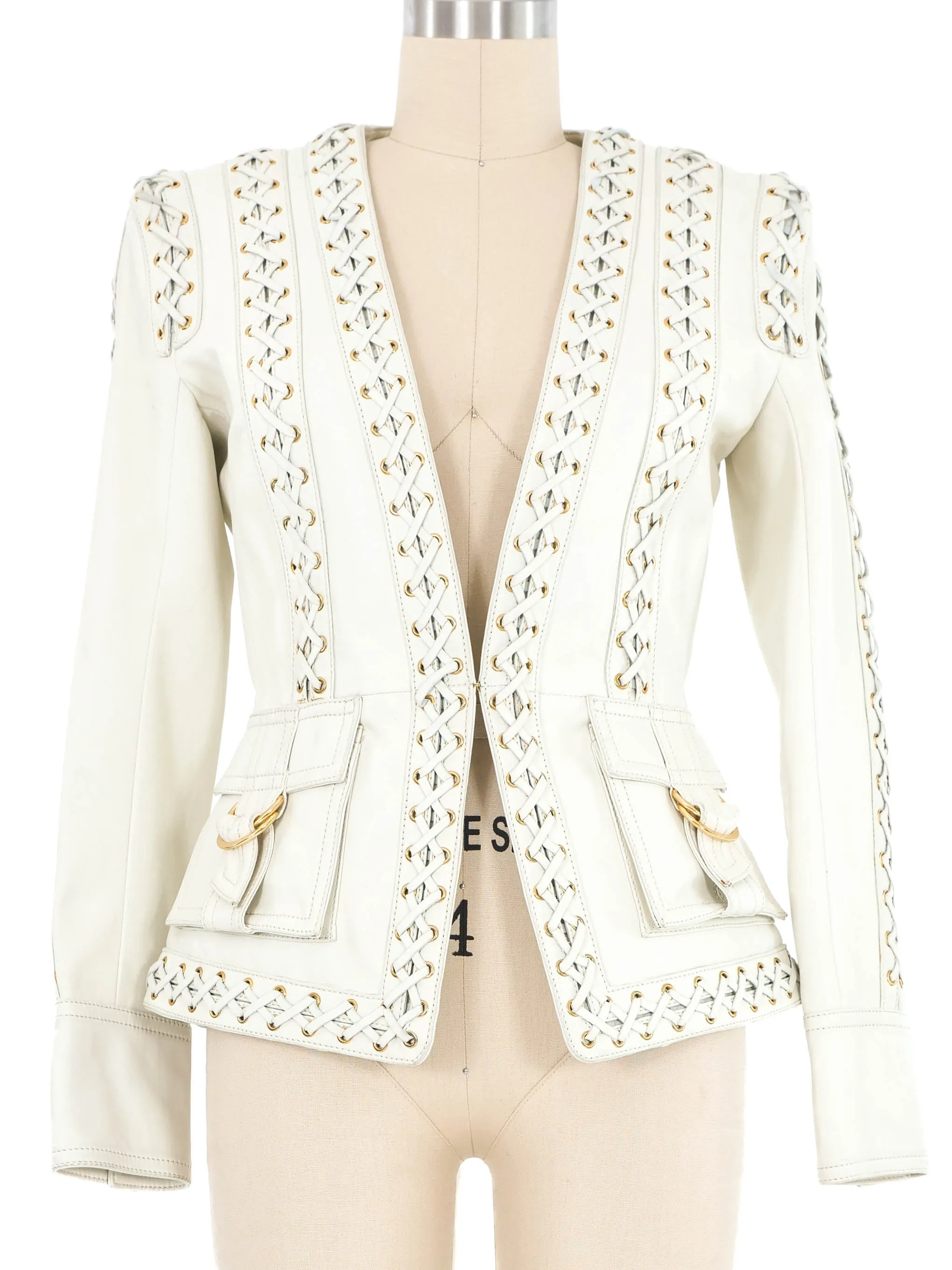 Balmain Whipstitch Leather Jacket