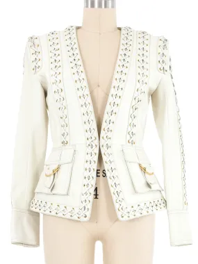 Balmain Whipstitch Leather Jacket