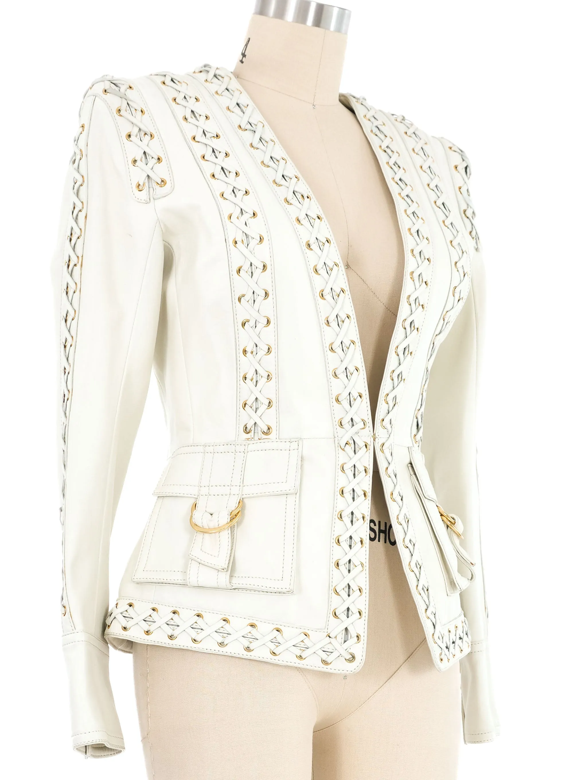 Balmain Whipstitch Leather Jacket