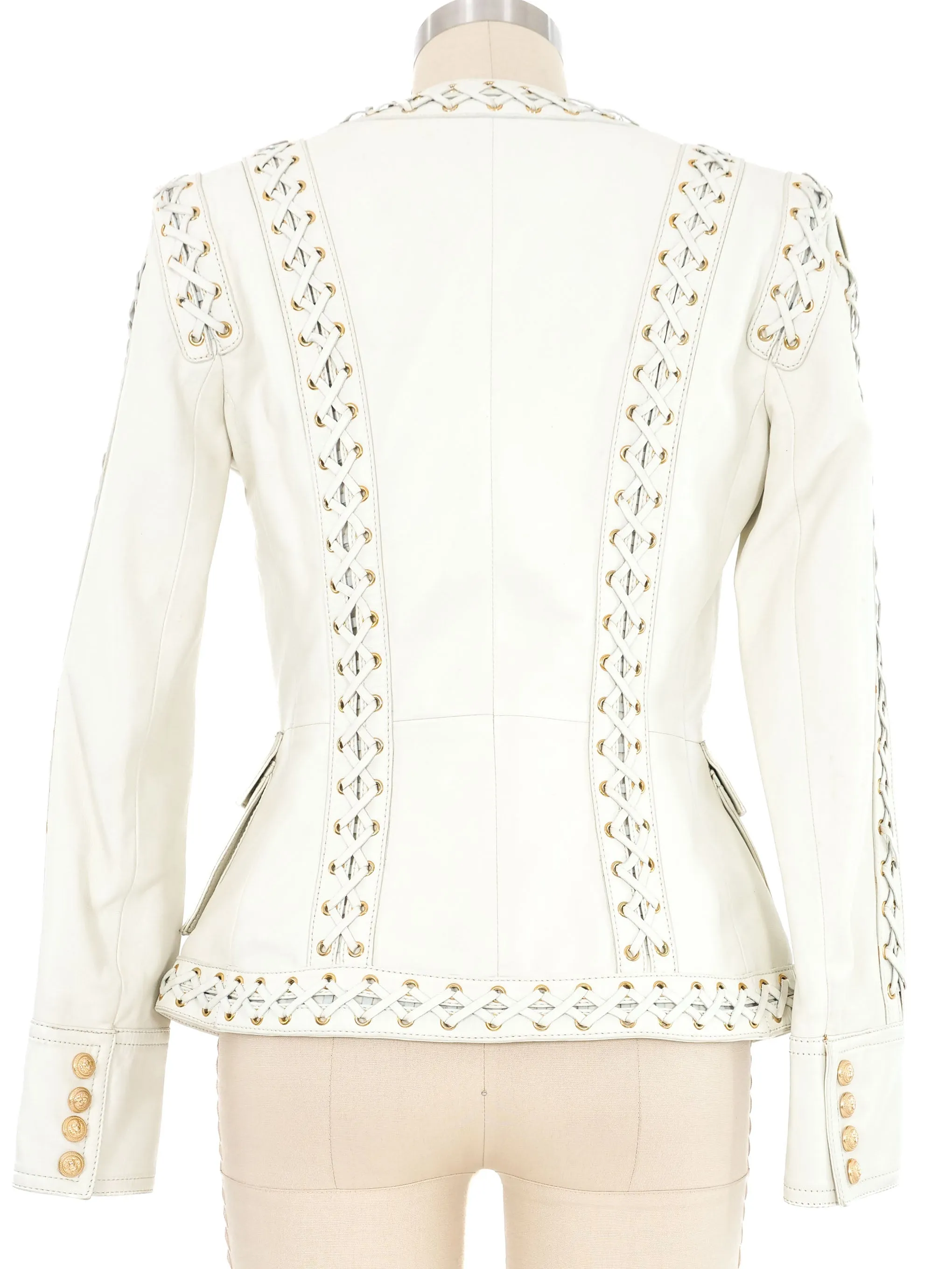 Balmain Whipstitch Leather Jacket