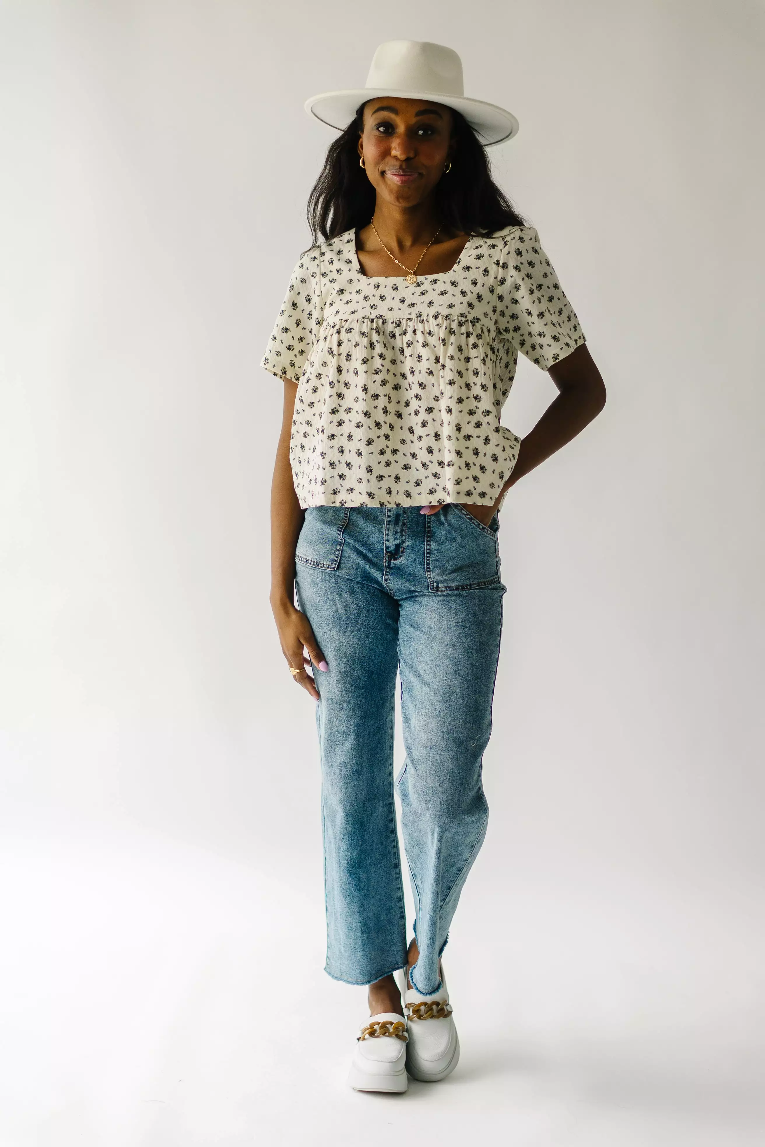 Barnum Natural Floral Print Blouse