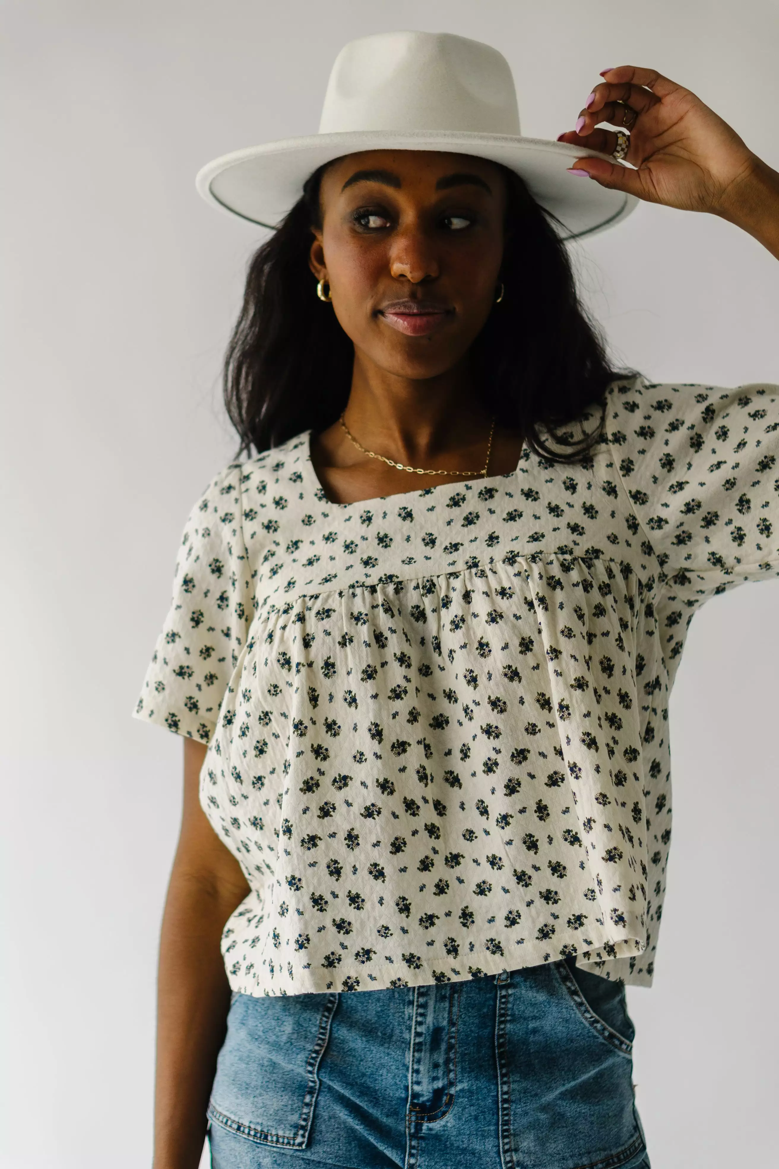 Barnum Natural Floral Print Blouse