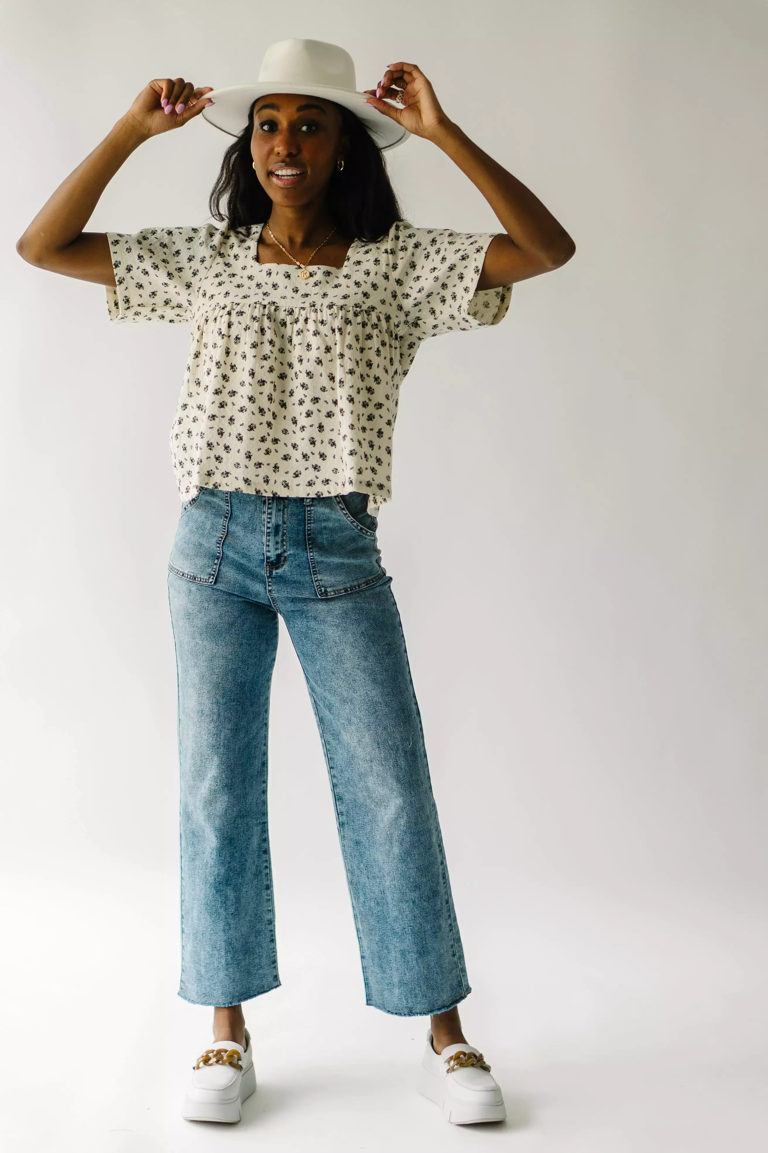 Barnum Natural Floral Print Blouse