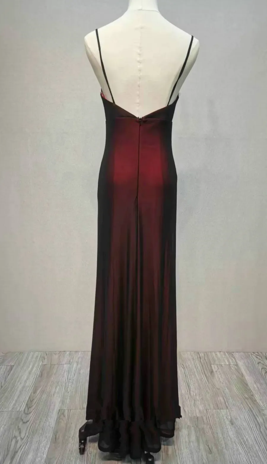 Black Red Sweetheart Straps Long Prom Dress A-line Party Dress