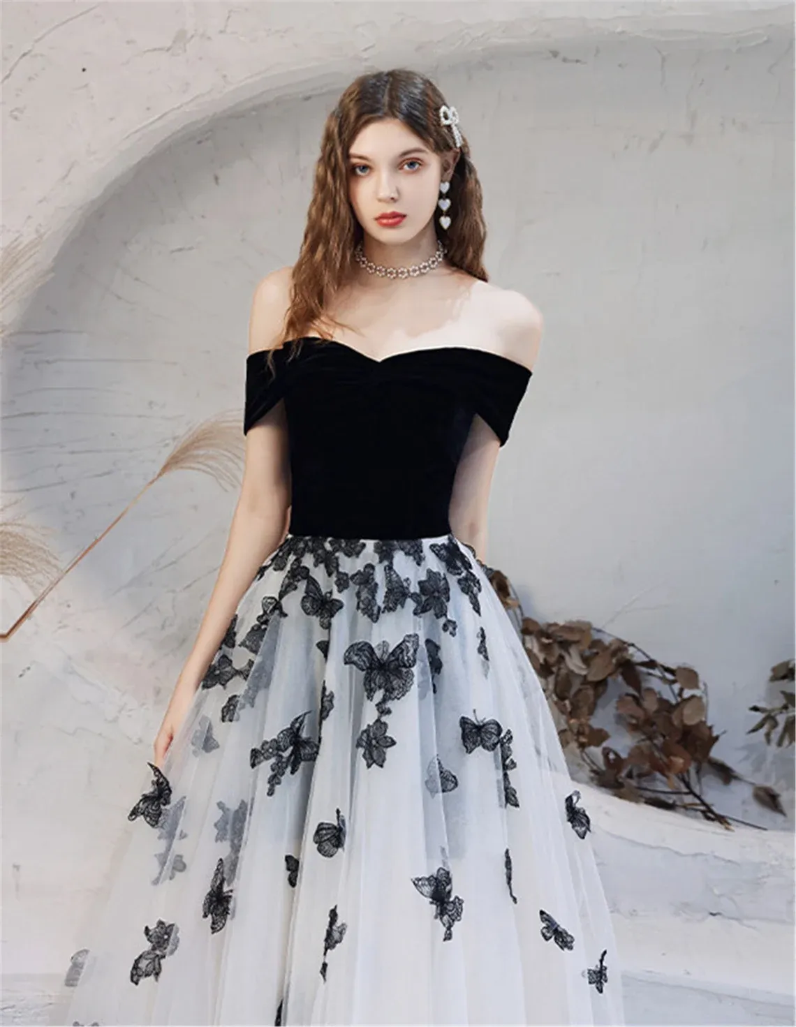 Black and White Party Dress Sweetheart Prom Dress, A-Line Graduation Dress Black Quinceanera Dress