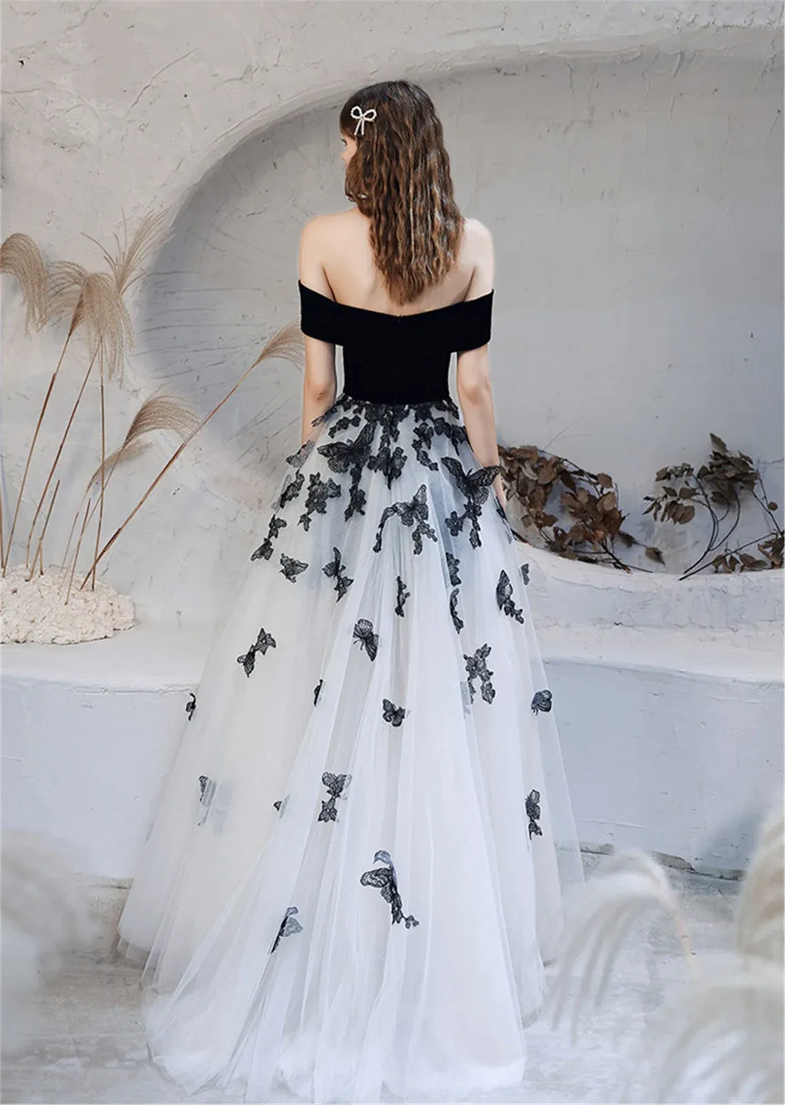 Black and White Party Dress Sweetheart Prom Dress, A-Line Graduation Dress Black Quinceanera Dress