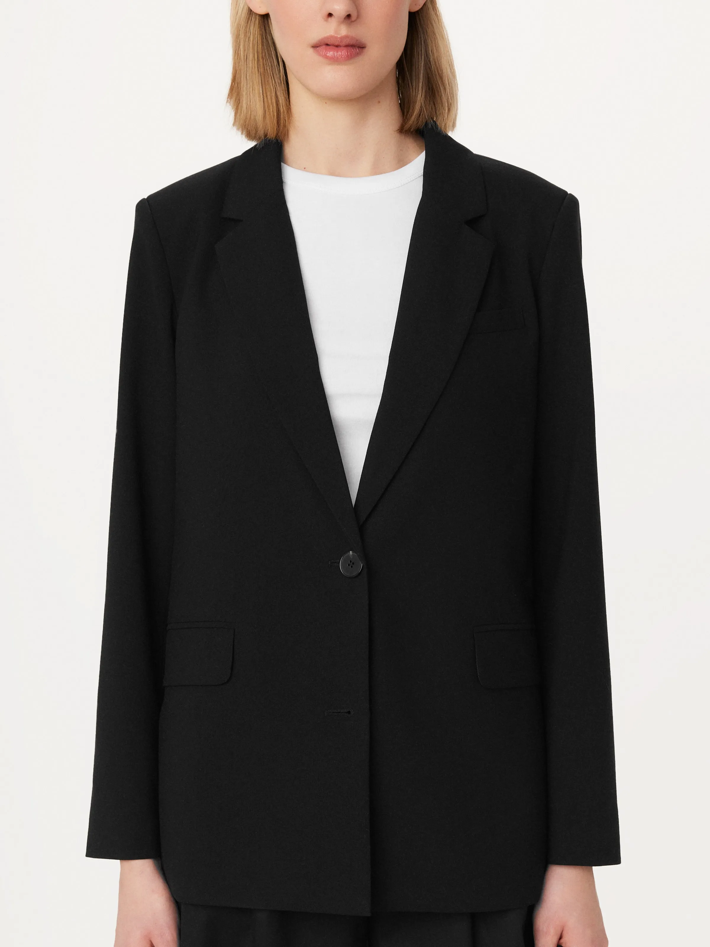 Black Relaxed Single Breasted Blazer