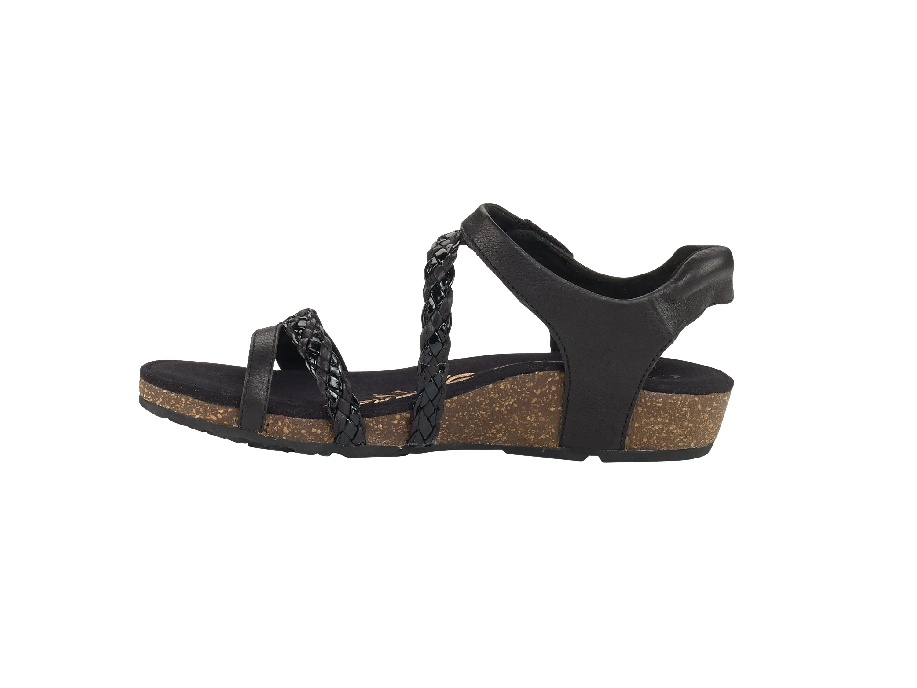 Black Women's Aetrex Jillian Quarter Strap