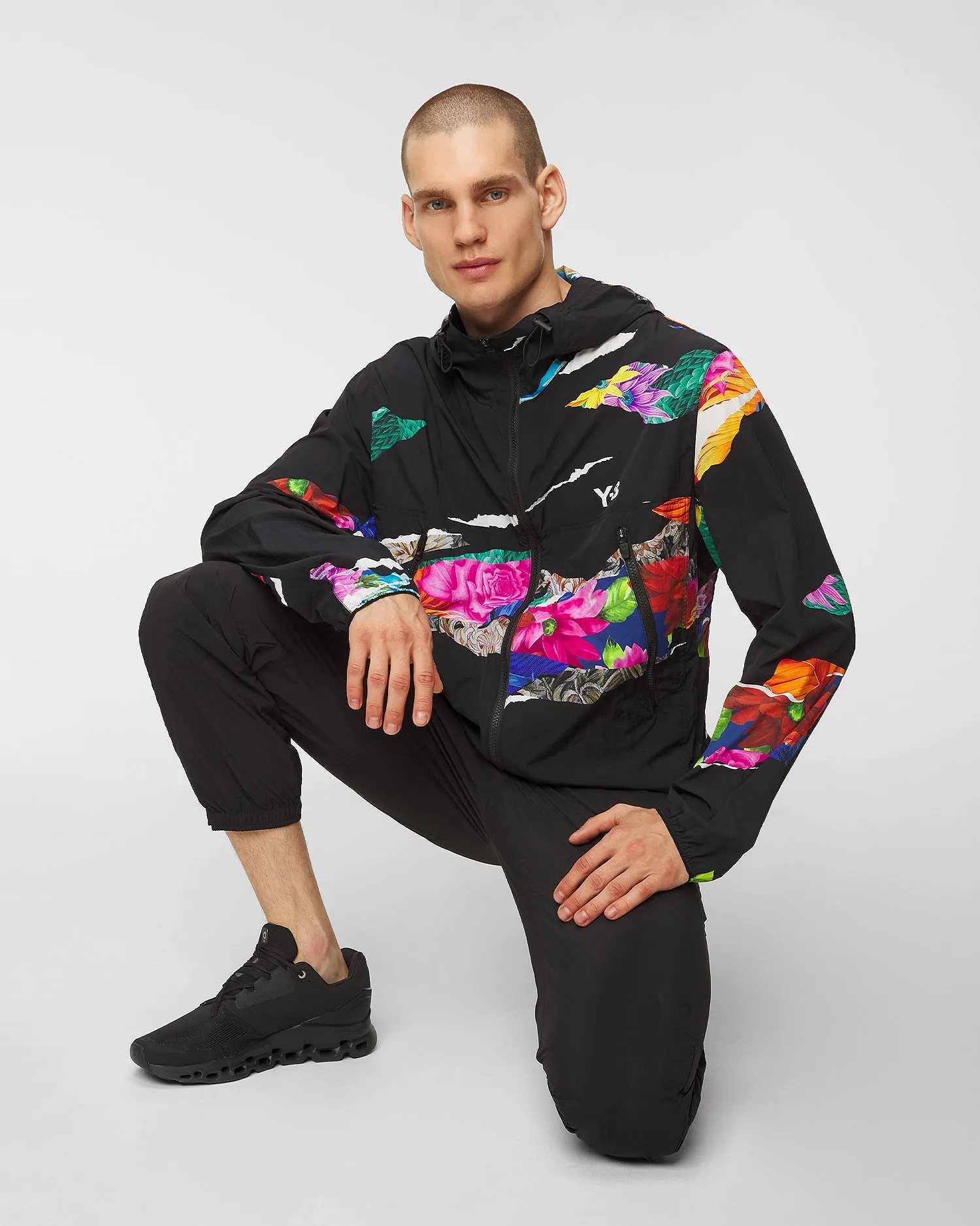 Black Y-3 CH2 Allover Print Windproof Jacket HG8851