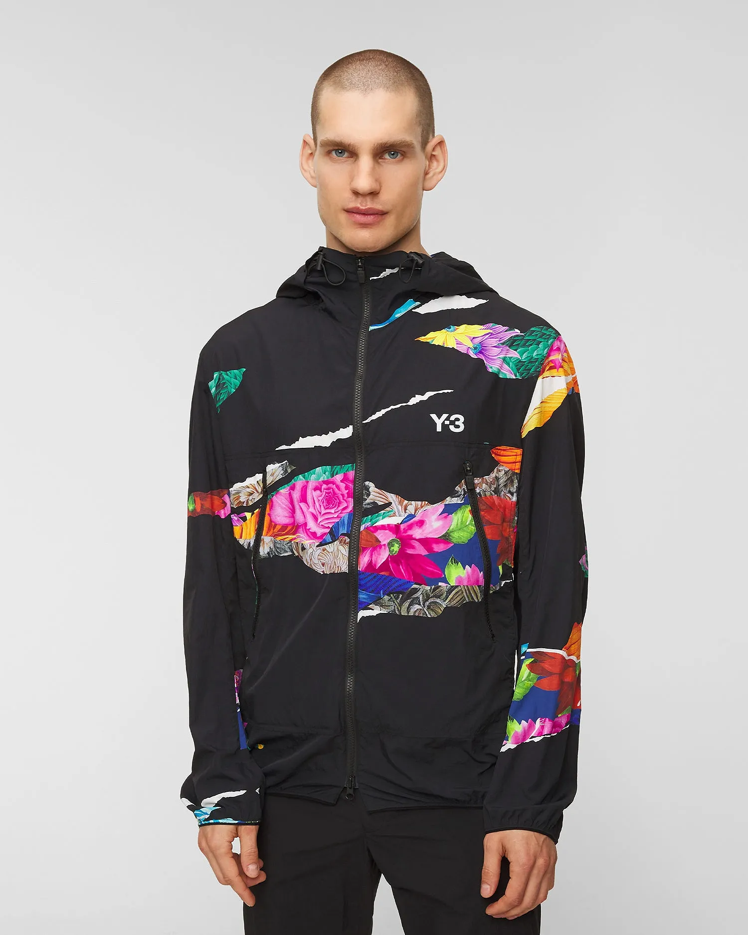 Black Y-3 CH2 Allover Print Windproof Jacket HG8851