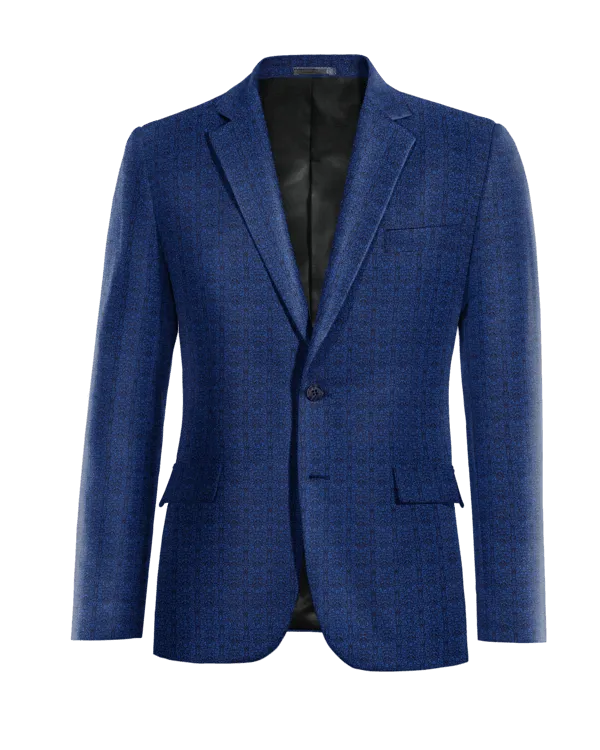  Blazer azul cobalto de jacquard floral edición limitada