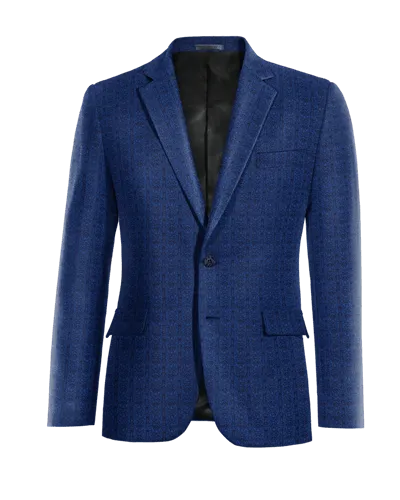  Blazer azul cobalto de jacquard floral edición limitada