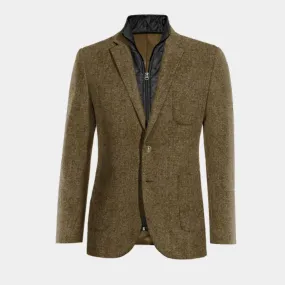  Blazer marrón de donegal tweed esencial