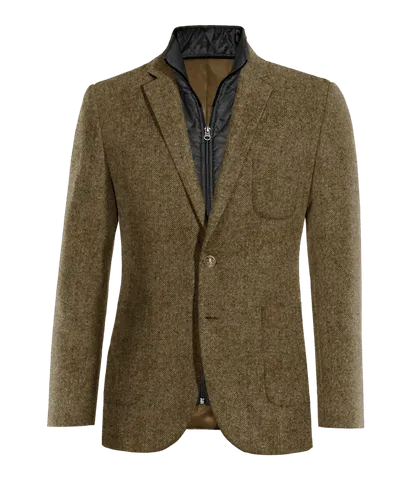  Blazer marrón de donegal tweed esencial