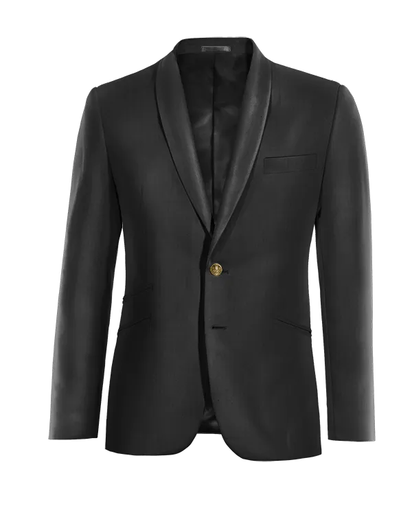  Blazer negro Ónix solapa redonda esencial