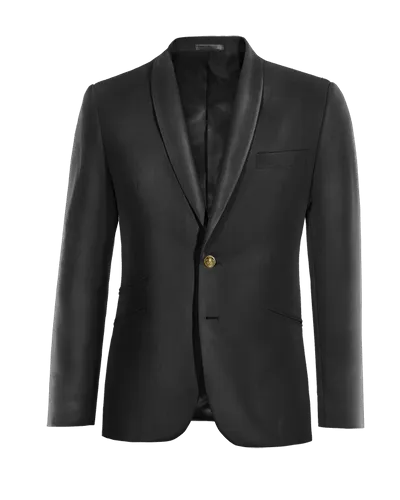  Blazer negro Ónix solapa redonda esencial