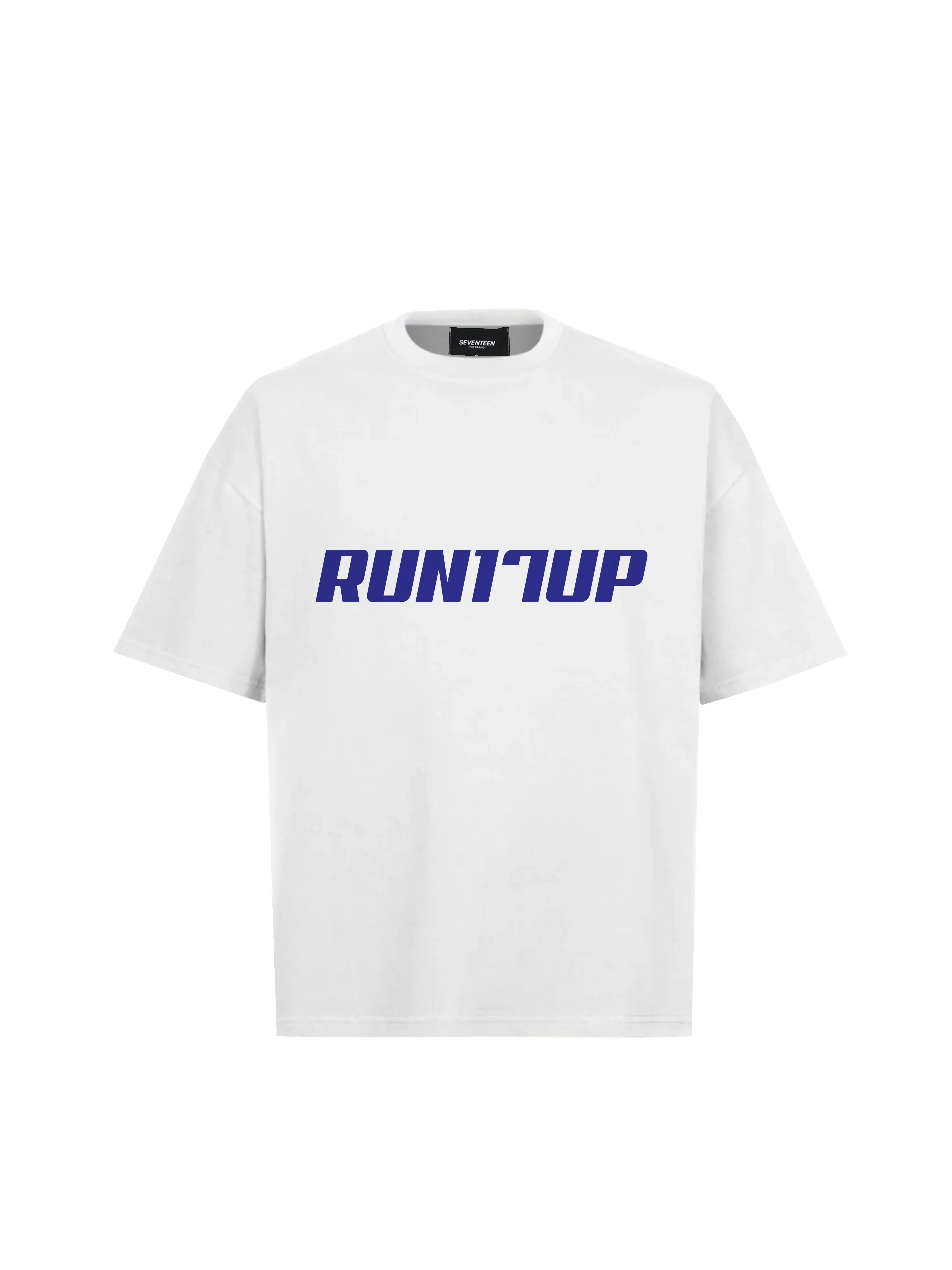 Blue Logo White T-Shirt Run17Up