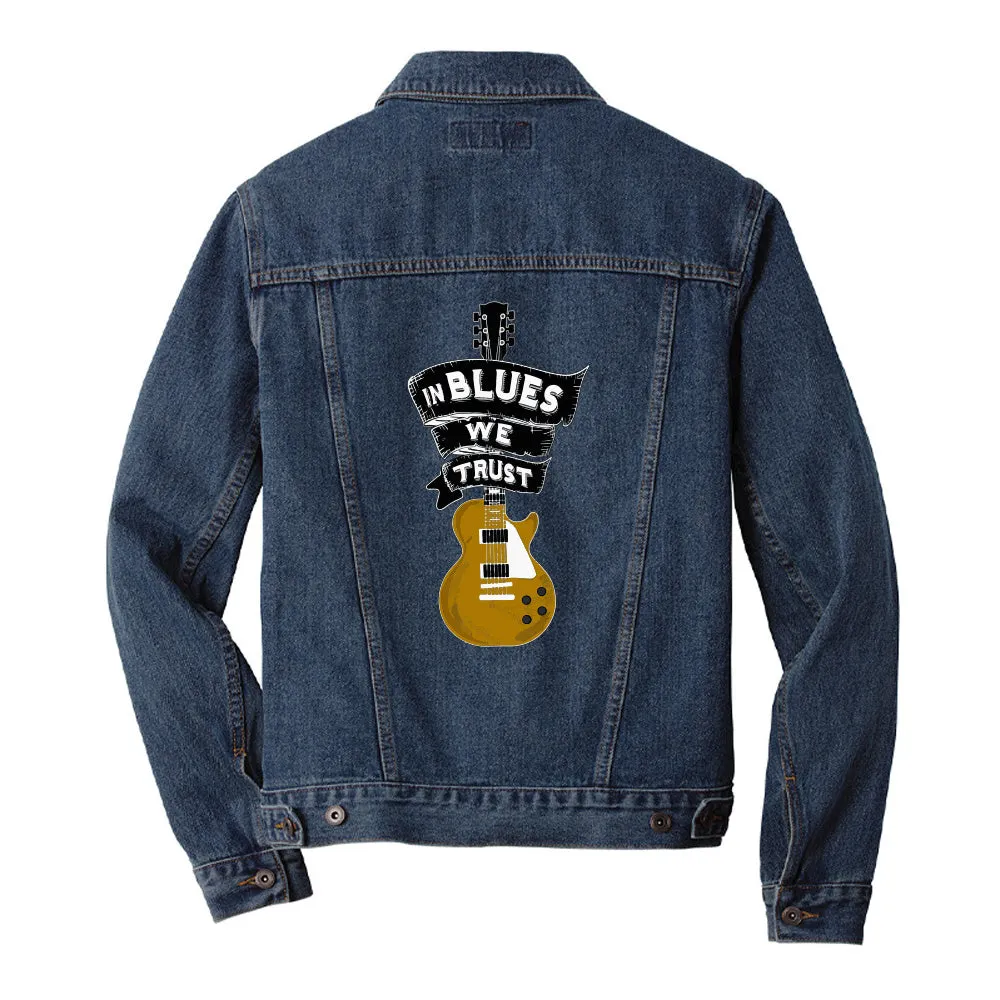 Blues Trust Goldtop Back Patch - Port Authority Denim Men Jacket