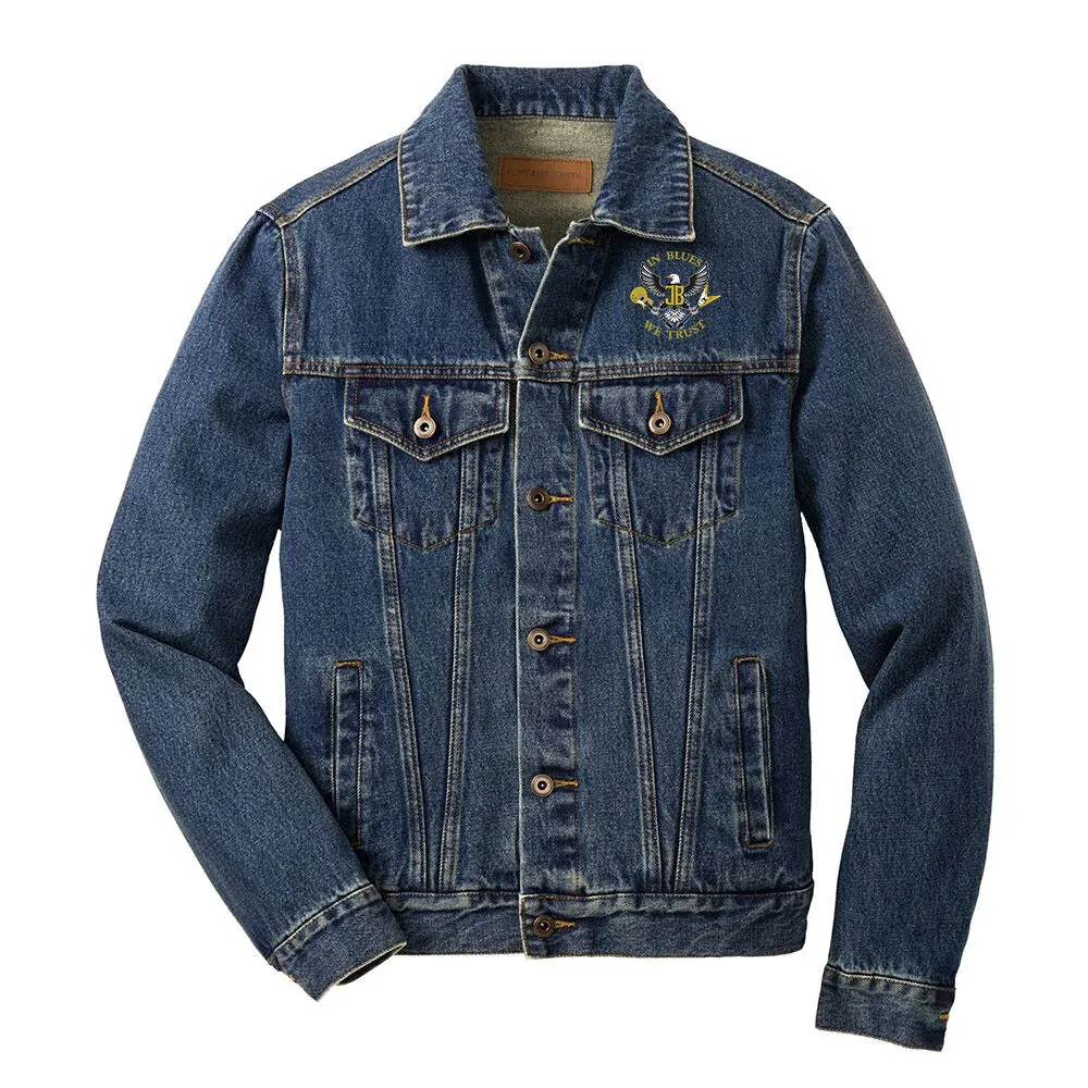 Blues Trust Goldtop Back Patch - Port Authority Denim Men Jacket