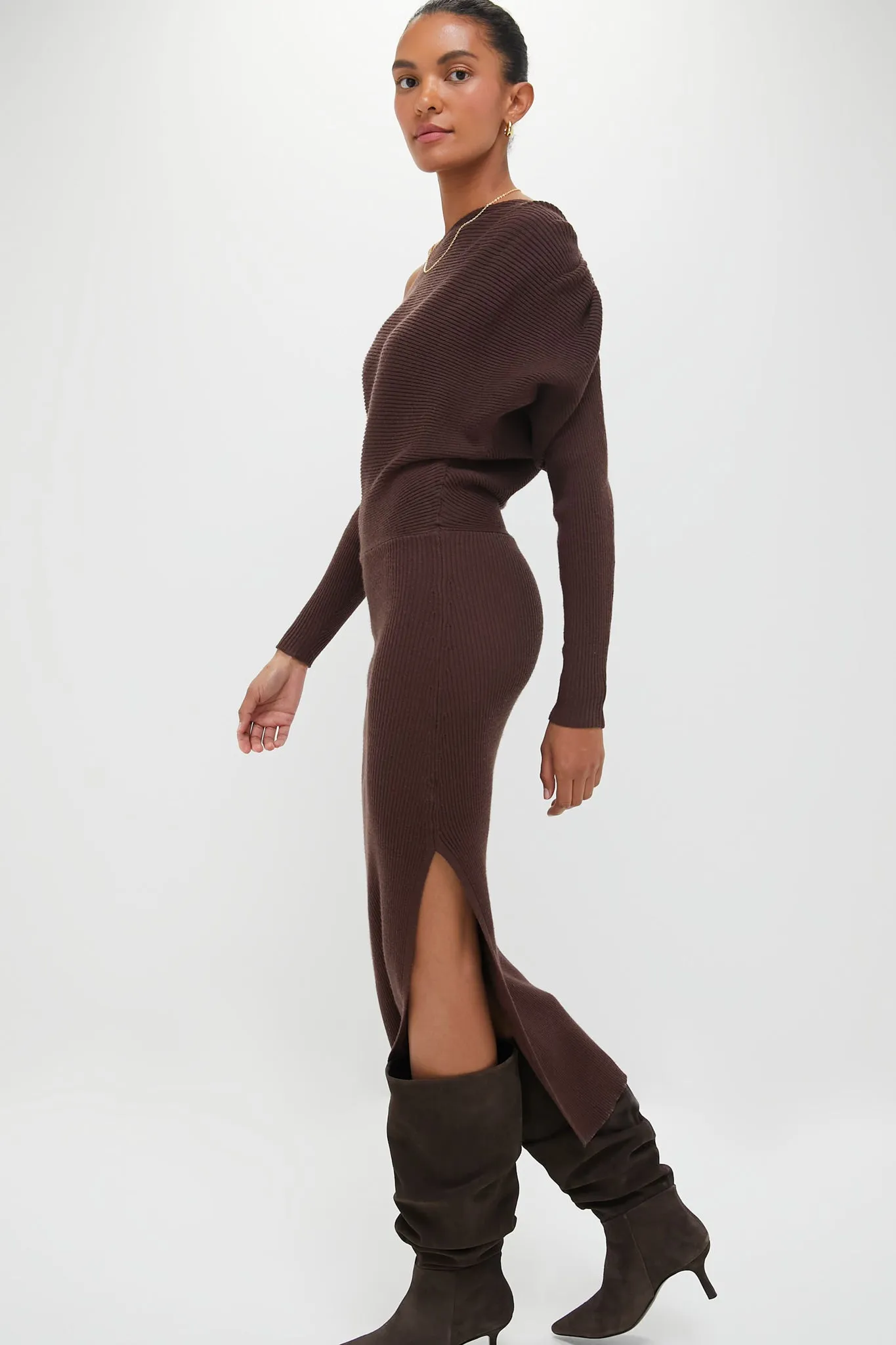 Brown Giovanna Sweater Maxi Dress